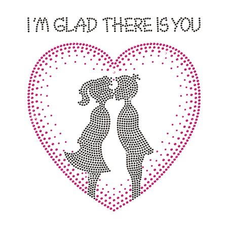 Hot-fix Sweet Love Design Rhinestone Transfer