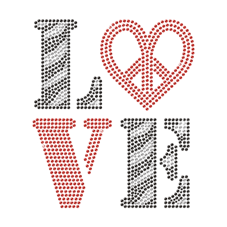 Hotfix Valentine Love Lettering Rhinestud Motif