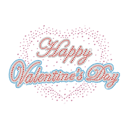 Bling Happy Valentine\'s Day Iron on Rhinestone Design