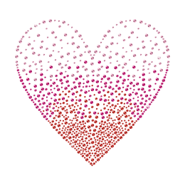 Bling Loving Heart Valentine Rhinestud Iron-on Transfer