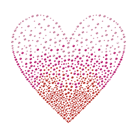 Bling Loving Heart Valentine Rhinestud Iron-on Transfer