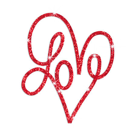 Glittering Love Iron on Rhinestone Transfer Motif