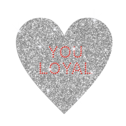 You Loyal with Glittering Heart Iron on Rhinestone Transfer Decal