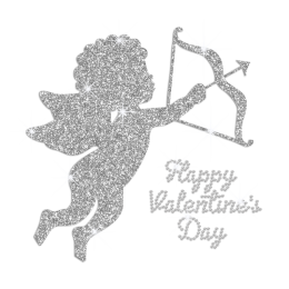 Glittering Cupid Iron on Rhinestone Transfer Motif