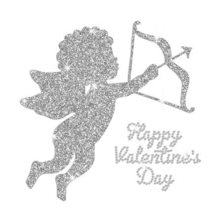 Glittering Cupid Iron on Rhinestone Transfer Motif