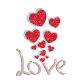 Glittering Heart And Bling Love Iron on Rhinestone Transfer Decal