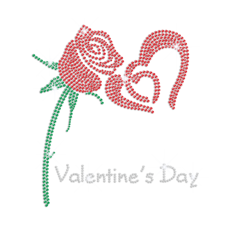 Shining Rose Rhinestone Transfer for Sweatshirt