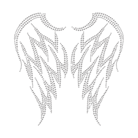 Rhinestone Crystal Wings Hot-fix Motif