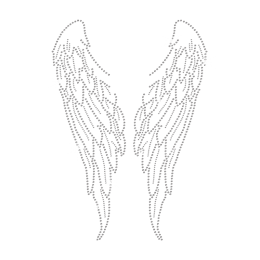 Crystal Angel\'s Wings Iron on Rhinestone Motif for t shirt