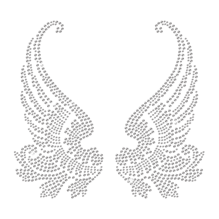 Hotfix Crystal Wings Rhinestone Design