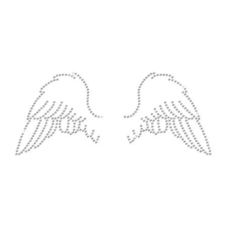 Rhinestone Little Angel Wings Hot-fix Motif