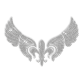 Best Sparkle Pure Crystal Rhinestone Fleur De Lis with Wings Iron on Transfer Motif