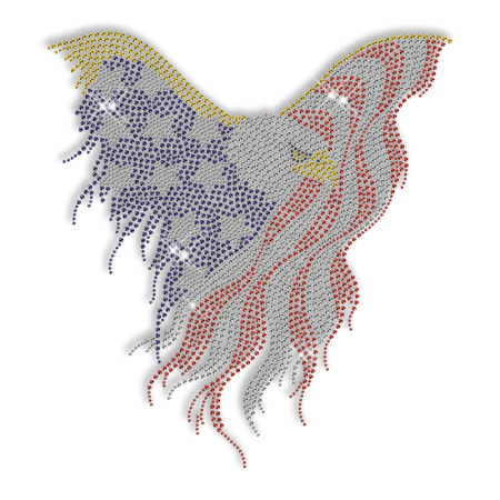 Best Sparkle American Flag Pattern Eagle Iron on Transfer Design