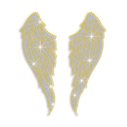 Bling Gold Wings Iron-on Rhinestone Transfer