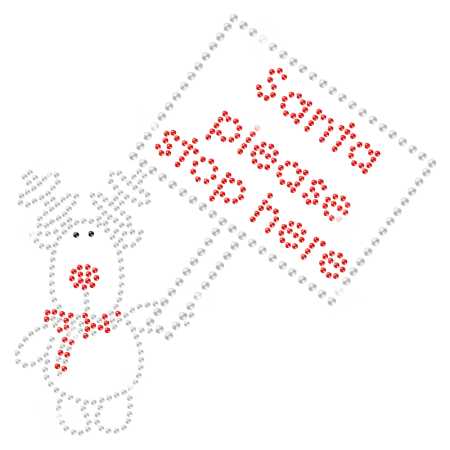 Christmas Hot fix Rhinestone Crystal Transfer Motif