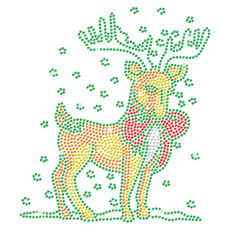 Rhinestone Hotfix Reindeer Transfer Design