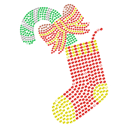 Christmas Sock Iron on Bling Transfer Design