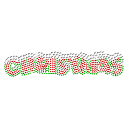 Hot fix Christmas Lettering Rhinestone Bling Transfer