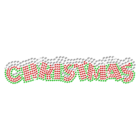 Hot fix Christmas Lettering Rhinestone Bling Transfer