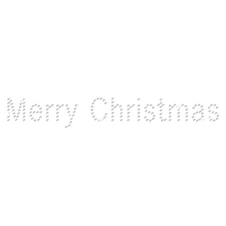 Iron on Clear Stone Merry Christmas Rhinestone Pattern