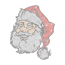 Hotfix Rhinestone Santa Face Bling Design