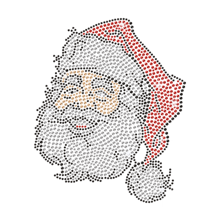 Hotfix Rhinestone Santa Face Bling Design