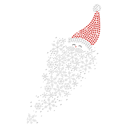 Sparkling Santa with Snow Flake Iron on Rhinestone Transfer