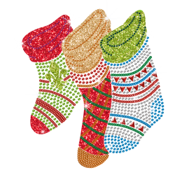 Glitter Bling Bling Christmas Stocking Iron On Transfer