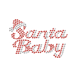 New Designed Words of Santa Baby Heatpress Rhinestone Transfer