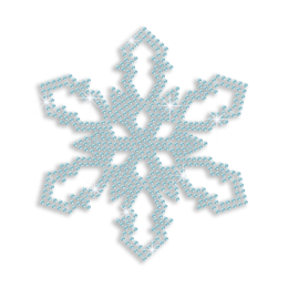 Shining Blue Snowflake Bling Iron ons