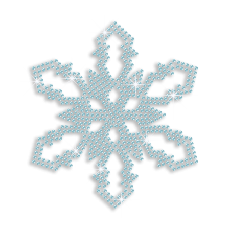 Shining Blue Snowflake Bling Iron ons