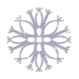 Tree Branches Shape Purple Snowflake Bling Iron Design