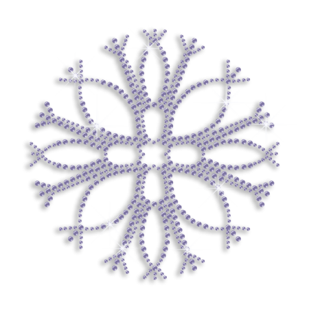 Tree Branches Shape Purple Snowflake Bling Iron Design