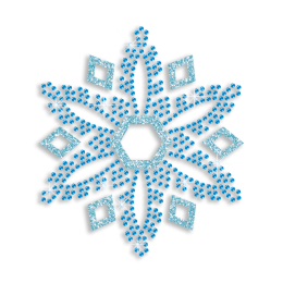 Single Piece of Blue Snowflake Hot Fix Strass Design