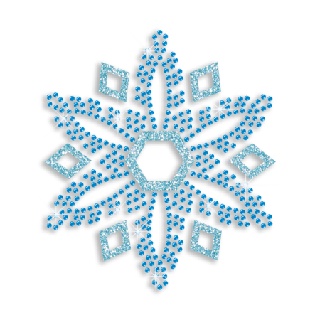 Single Piece of Blue Snowflake Hot Fix Strass Design