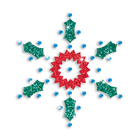 Shining Multiple Materials Bling Snowflake Motif