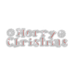 Bling Merry Christmas Banner Iron-on Rhinestone Transfer