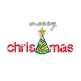 Colorful Merry Christmas Hotfix Glitter Rhinestone Transfer