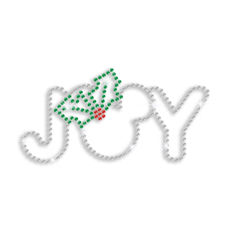 Little Christmas Joy Iron on Rhinestone Transfer