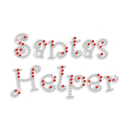 Lovely Santa\'s Helper Iron-on Rhinestone Transfer