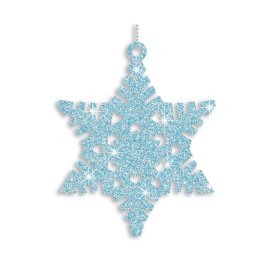 Trendy Aqua Snowflake Iron-on Glitter Rhinestone Transfer