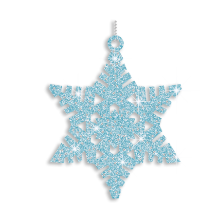 Trendy Aqua Snowflake Iron-on Glitter Rhinestone Transfer