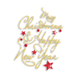 Happy Christmas & New Year Iron on Rhinestone Transfer