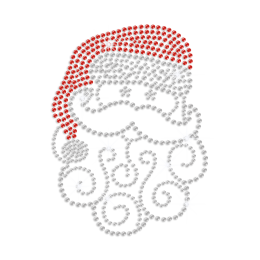 Cute Doll Father Christmas Iron-on Rhinestone Transfer