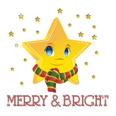 Cute Christmas Bright Star Iron-on Rhinestone Heat Transfer