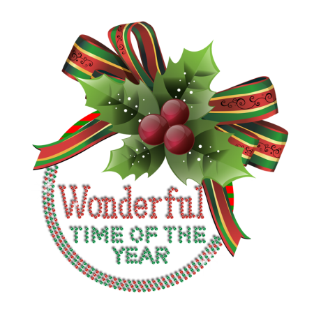 Colorful Christmas Wonder Time Iron-on Rhinestone Heat Transfer