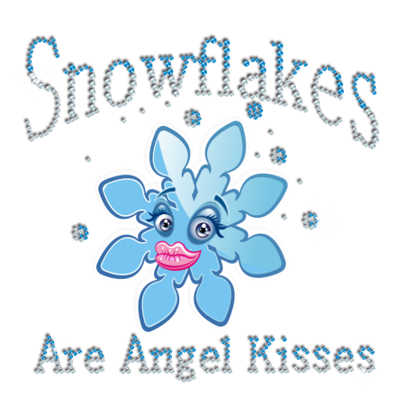 Teal Snowflake Kisses Iron on Rhinestone Heat Transfer Combo