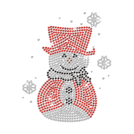 Cute Snowman Iron-on Rhinestone Transfer Design