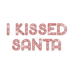 I Kissed Santa Iron-on Rhinestone Transfer