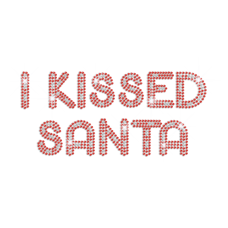 I Kissed Santa Iron-on Rhinestone Transfer